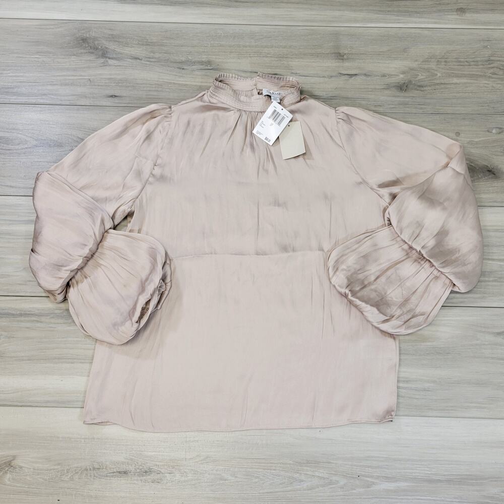 Carmen Marc Valvo Blouse Women's Small Light Taupe New